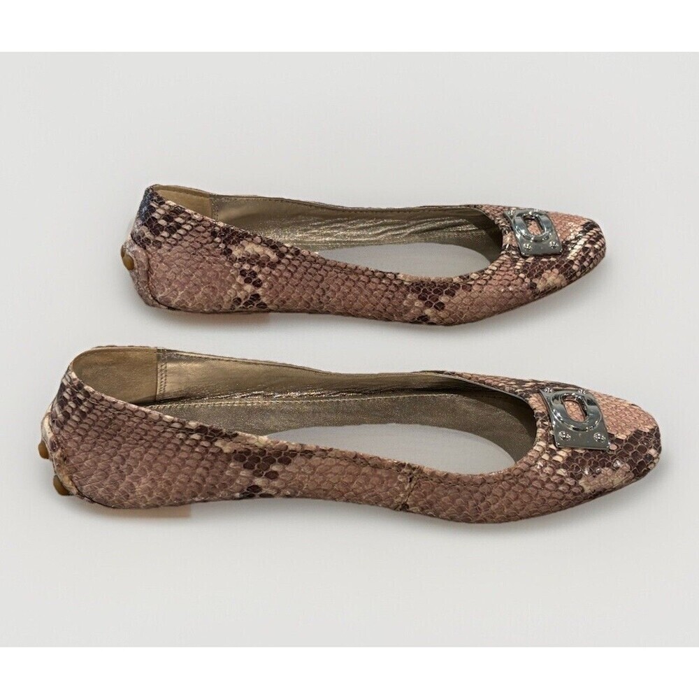 Coach Snake Print Leather Vernon Ballet Flats Women's Size 8, 8.5 Multicolor